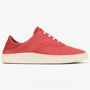 NWT Coral Pink Olukai Kohu Canvas Lace-Up Sneakers